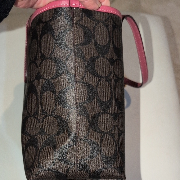 Coach Signature Mini Tote With Rouge Leather Trim And Logo CM183 - Picture 8 of 15